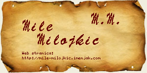 Mile Milojkić vizit kartica